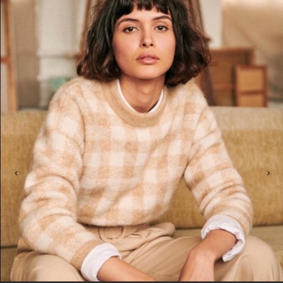 Sézane Becky Gingham Jumper Paris Sweater - Picture 3 of 15